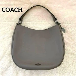 [Mint] Coach 36026 Gray Leather Nomad Glovetanned Hobo Shoulder Bag Used - Picture 1 of 16