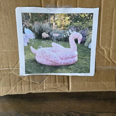 Pottery Barn Kids LoveShackFancy Inflatable Swan Pool NEW - Image 1 of 4
