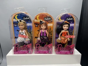 3 Barbie Chelsea Puppen 2014 Target Exclusive Pumpkin Ghost Witch Neu in Box - Bild 1 von 14