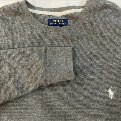 Camisa térmica Polo Ralph Lauren para hombre gris tejido gofre talla grande Foto 1 de 4