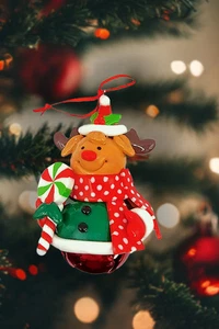 Weihnachtsschmuck - glänzendes Lebkuchen Rentier. Wizardi Festliche Dekoration... - Bild 1 von 3