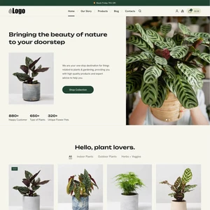 Plants Store Websites Design for Sale with Free VPS Web Hosting - Picture 1 of 8