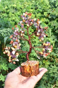 7 Chakra Crystal Tree | Mixed Gemstones | Handmade Copper Wire Healing Decor - Picture 1 of 4