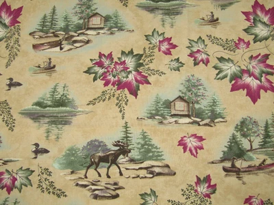 3 YARDS CANOE COUNTRY BY HOLLY TAYLOR FOR MODA FABRICS #6202 MOOSE CABIN LEAVES - Image 1 of 4