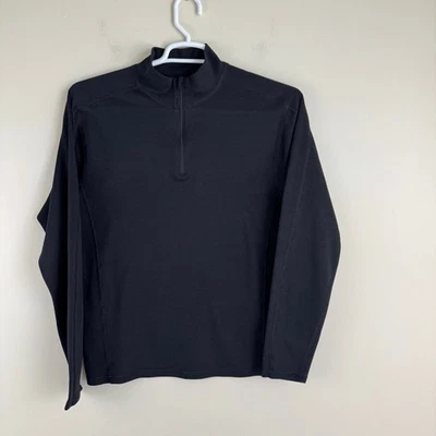 Pullover Marmot Para Hombre Grande Negro Cuarto Cremallera Fina Capa Base Polartec LEER Foto 1 de 4