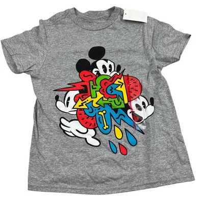 Mickey Mouse and Friends Boys' Retro Graphic Gray T-Shirt - Size XS - NWT - Image 1 of 4