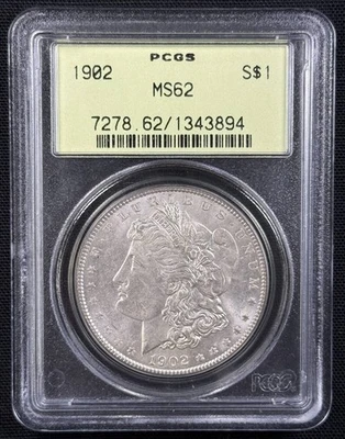 1902 年 P 版摩根银元 PCGS 评级 MS-62 GSA 硬板 — 第 1/2 张图片