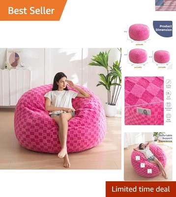 Bean Bag Chair for Adults, Large 4 Ft Bean Bag Chair with Foam Filling, Ultra So - Image 1 of 4