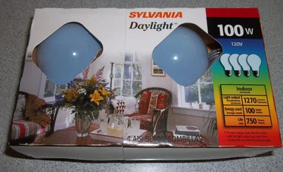 Sylvania 100 W DayLight Bulbs A19- 1 Pack/4 Bulbs Sealed NIB - Image 1 of 4