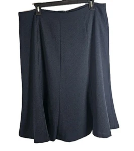 FALDA MIDI ANN TAYLOR Negra Línea A Forrada con Parte Inferior Acampanada Talla 14 Usada en Excelente Condición - Imagen 1 de 5