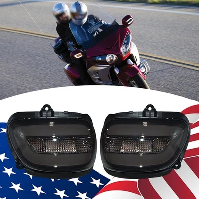 2PCS LED Side View Mirrors DRL Turn Signal For Honda GoldWing GL1800 2001-2017 - Image 1 of 4