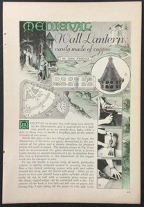 Mittelalterliche Wandlaterne 1931 HowTo Build PLÄNE gehämmertes Kupfer elektrisch - Bild 1 von 2