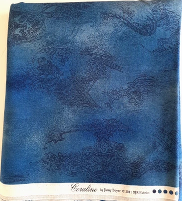 Tela de algodón azul BTY Coraline by Jinny Beyer 2011 RJR Foto 1 de 3