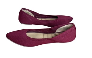 Zapatos planos Cynthia Rowley granate punta para mujer talla 8,5 sin cordones estilo informal - Imagen 1 de 10