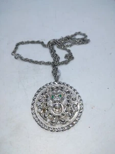 LIons Head Medalilan Neckalace 2' Silver Tone. - Picture 1 of 5