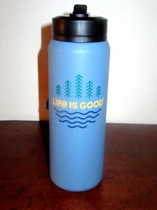 LIFE IS GOOD 26 oz WIDE STAINLESS STEEL WATER BOTTLE "FOREST / LAKE LANDSCAPE" - Picture 1 of 4