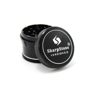 SharpStone V2 Hard Top 4 Piece 2.5" Hierba / Especia Grinder NEGRO AUTÉNTICO - Imagen 1 de 3