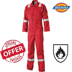 Dickies Flame Retardant Boilersuit Pyrovatex Lightweight Coverall Red FR5401 - Picture 1 of 7