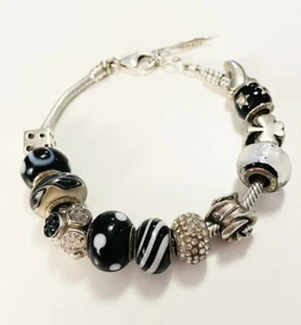 High Quality - Silver 925 - Amore & Baci - Charm Bracelet - Charms Included - Picture 1 of 16