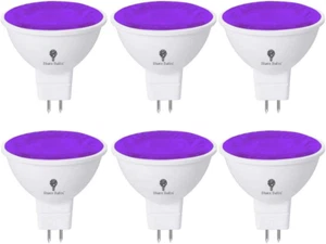 6 Pack Bluex LED MR16 Purple Light Bulb - 6W (50Watt Equivalent) - GU5.3 Bi-Pin - Picture 1 of 12