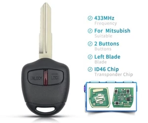 Fits Mitsubishi Outlander 433Mhz Complete Transponder Remote Key - Picture 1 of 6