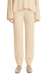 Totême Cable Knit Cashmere Slacks Joggers in Crumble Size XS - Bild 1 von 6