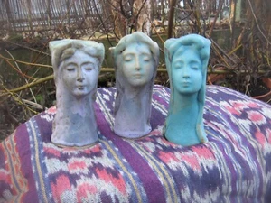 authentic victorian lady candlestick (ceramic) - Picture 1 of 5
