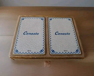 Canasta Playing Cards Congress Vintage Double 52 Deck Case CEL-U-TONE FINISH - Picture 1 of 5
