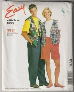 0910 McCALLS - VEST T-SHIRT PANTS SHORTS - UNISEX Adult Sz XL/XXL - Picture 1 of 1