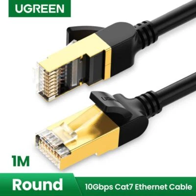 RJ45 Network Ethernet Cable F/FTP Cat 7, 2xRJ45 plugs, 1m black; UGREEN/11268 - Image 1 of 4