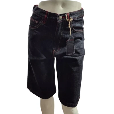 Pantalones Cortos Vaqueros Negros Y2K Vintage GS 115 para Niños Talla 16 Bolsillos Traseros Arco Iris Foto 1 de 4