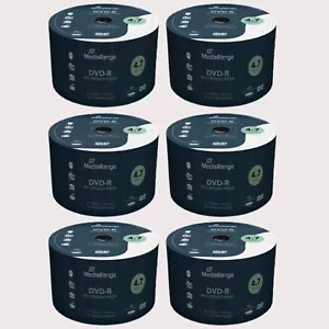 300 x MediaRange DVD-R 16x Speed 4.7GB 120min Recordable Blank Discs in Cake Tub - Picture 1 of 12