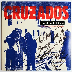 CRUZADOS Bed Of Lies 12" PROMO Single 1987 SIGNED by CHALO QUINTANA (RIP) Vinyl - Picture 1 of 3
