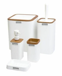 HowHomely Badezimmerzubehör Badezimmerset 5er Set weiß Badset Badausstattung - Bild 1 von 4