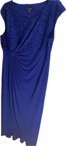 FORMAL BLUE GOWN WITH SEQUIN TOP PLUS SIZE 20W-PRICE REDUCED - Picture 1 of 8