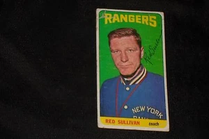 GEORGE "RED" SULLIVAN 1964-65 TOPPS SIGNED AUTOGRAPHED CARD #29 NEW YORK RANGERS - Picture 1 of 1