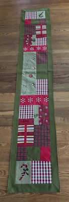 Inspired Treasures Table Runner Christmas Red Green White 13” X 72” Candy Gifts - Image 1 of 4