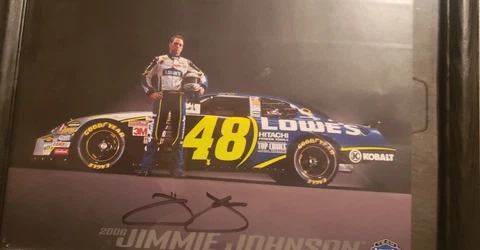 jimmie johnson Autographed Authentic Framed Poster Cover