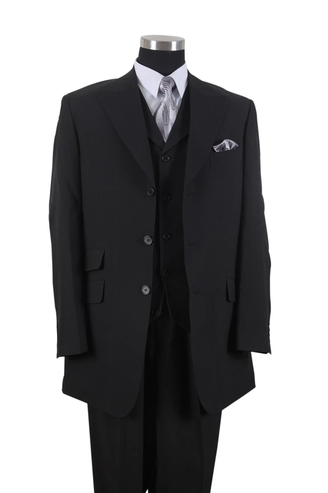 Traje de Moda 3 Botones, Chaleco, Doble Ventilación Longitud 35" Diseño por Milano Moda 905V Foto 1 de 1