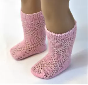 Socks Pink Diamond Design for 18 in American Girl Doll Clothes Accessory - Picture 1 of 3