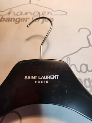 ST. LAURENT PARIS DESIGNER 15 1/2" BLACK PLASTIC SUIT HANGERS SET 14 - Image 1 of 4