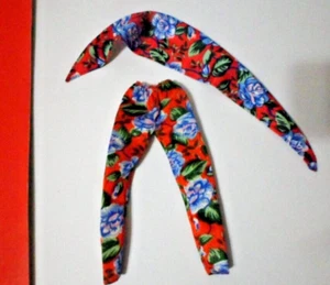 Barbie Mattel #4119 1987 DE COLECCIÓN PANTALONES FLORALES Y BUFANDA MODA ropa de muñeca años 80 - Imagen 1 de 2