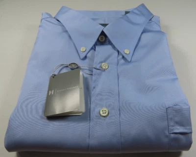 Hickey-Freeman Pure Cotton Solid Light Blue Dress Shirt 4XL 20x35 BigMan NWT NEW - Image 1 of 4