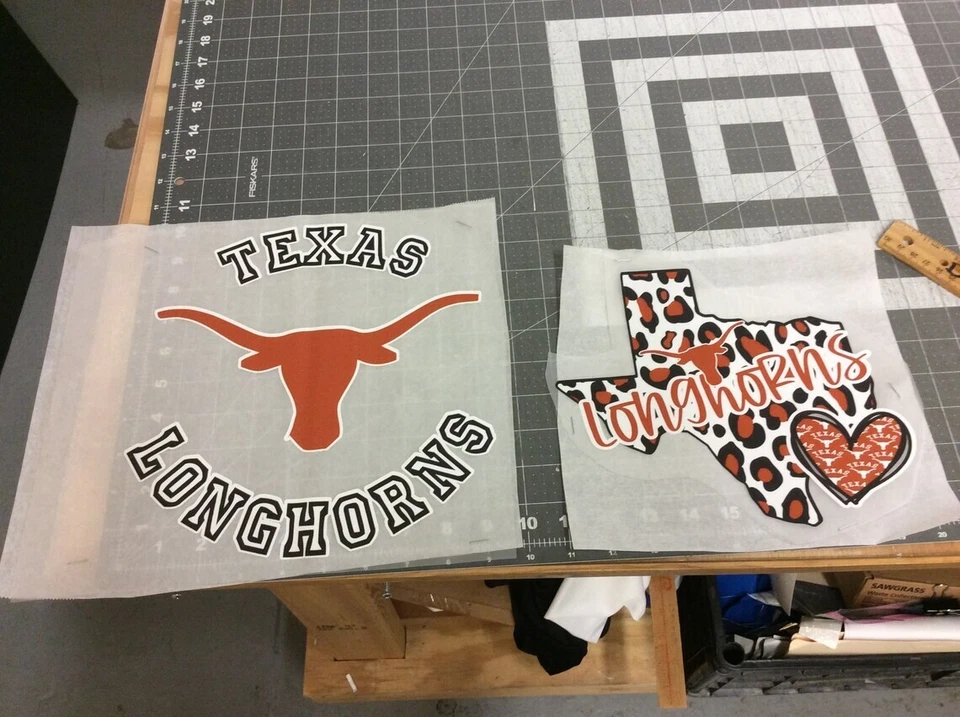 2- Longhorns Ready to Press Heat Transfer Sheets For Shirt/Etc FAST SHIPPING!