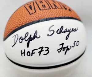 Mini pelota de baloncesto firmada por la NBA Dolph Schayes automática auténtica Syracuse Nat - Imagen 1 de 6