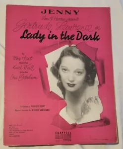 JENNY Sheet Music Vintage 1941 Broadway Musical Show Song Guitar Piano Lawrence - Picture 1 of 10
