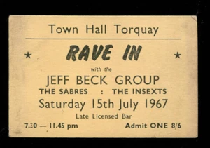 JEFF BECK GROUP :  original UK 1967 Gig Flyer (+ SABRES / INSEXTS)   Torquay - Bild 1 von 2