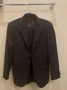 NWOT Tuxedo BLACK Suit ~ SIZE 34S Satin Trim Waist Adjusters - Picture 1 of 3