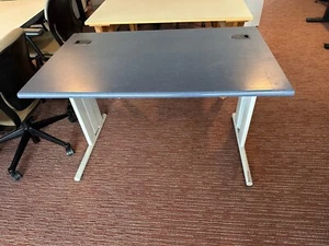 48"x30"29"H training table by HON w/ Blue Laminate top and metal base - Picture 1 of 4