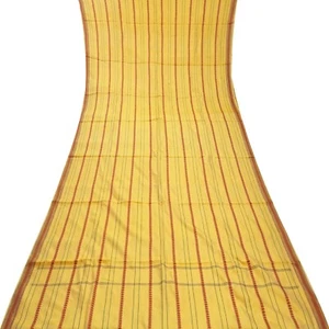 Vintage Orange 100% Pure Silk Handwoven Sari Remnant 5YD Decor Fabric Silk Scrap - Picture 1 of 4